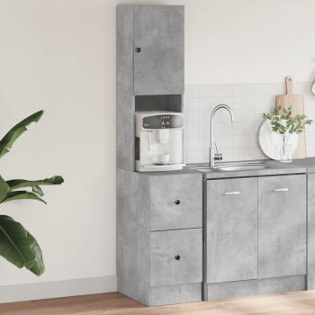 Mueble de cocina hormigón gris 35x50x180 cm madera multicapa
