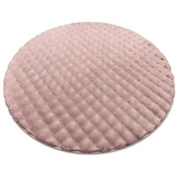 Alfombra Bubble Estructural 3D Rosa Empolvado Imitación Piel de Conejo Círculo 200 cm