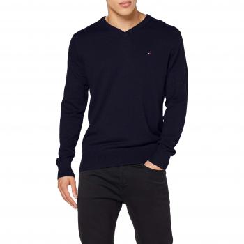Tommy Hilfiger Pima Cotton Cashmere V Neck Sudadera, Azul