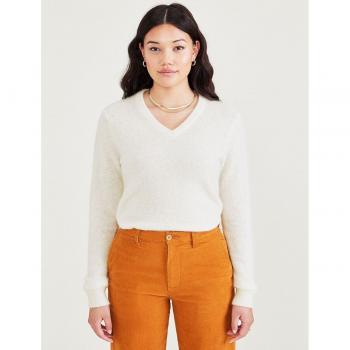 Dockers Jersey de mujer cuello pico con lana y alpaca