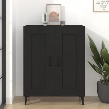 Aparador de madera contrachapada negro 69,5x34x90 cm - Mueble de Almacenaje de Salón, Buffet para salón Moderno, Armario Auxiliar, Armario de Almacenamiento