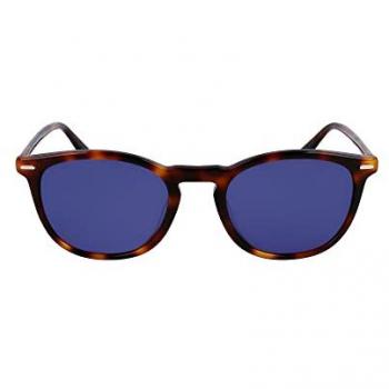 Calvin Klein Unisex Sunglasses CK22533S, Full-Rim Panto Style, Brown Havana Frame, 52mm Lens Size