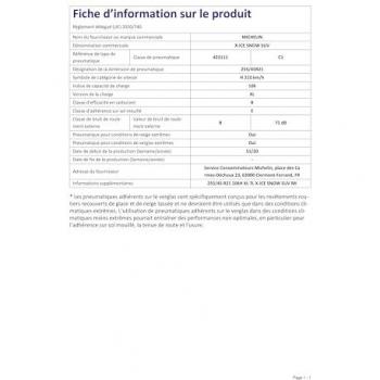 Michelin X-Ice Snow SUV 255/45 R21 106H XL (Compuesto Nórdico)