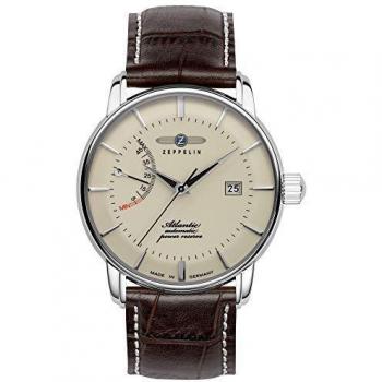 Zeppelin Men's watch with leather strap, Atlantic series, automatic power reserve date, 8462-5