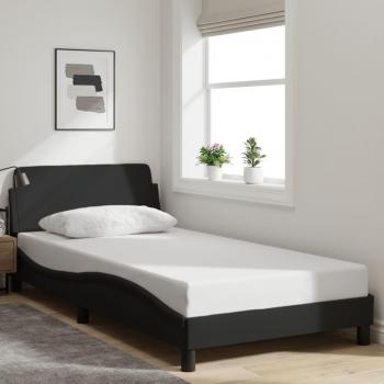 Cama con cabecero de tela negro 100x200 cm Vidaxl