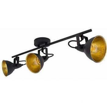 Lámpara de Techo Orientable Aluminio 3 Focos Negro