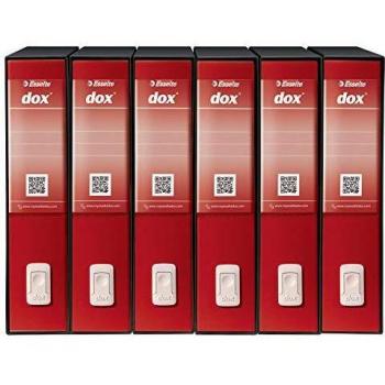 Rexel D26211 Dox 2 - Archivador de palanca formato folio, 6 unidades, color rojo