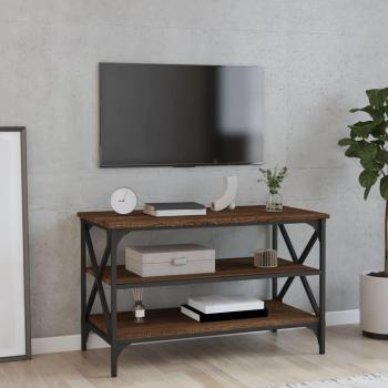 Mueble para TV de madera contrachapada 80x40x50 cm en colores Negro, Roble Sonoma y Roble ahumado, ideal como mesa de sofá, mesa de entrada para salón, consola de entrada o mueble recib