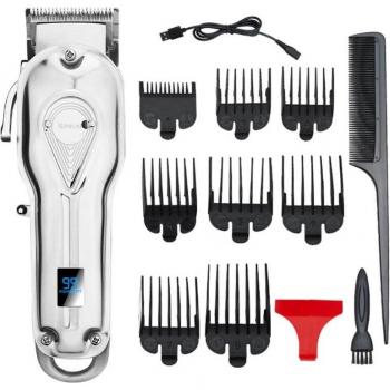 Recortadora de Barba Inalámbrica con Pantalla LED y Cuchillas de Metal