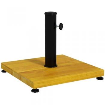 Outsunny Base de Sombrilla Cuadrada Relleno de Cemento con Almohadillas Ajustables 25 kg para Poste de Parasol Ø34/38/48 mm 45x45x33,5 cm Imit