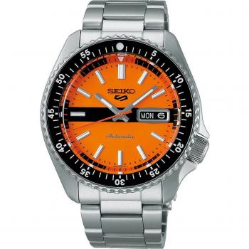 Seiko 5 Sports SKX Style The New Double Hurricane Special Edition Orange Dial Automatic SRPK11K1 100M Men's Watch