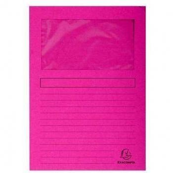 Subcarpetas Exacompta Forever 130 g/m² con Ventana, A4, Fucsia (Paquete de 100)