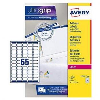 Avery - Mini etiquetas adhesivas láser, color blanco