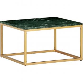 vidaXL Coffee Table Green 60x60x35 cm Real Stone with Marble Texture