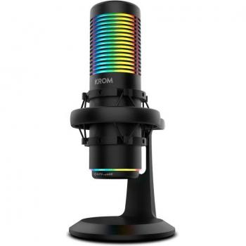 Micrófono Krom Kaze RGB para Streaming y Grabación de Audio en Negro