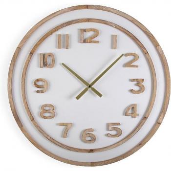 Reloj de Pared Decorativo Versa de Madera 60 cm, Medidas 60 x 4,5 x 60 cm, Material MDF