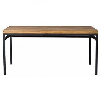Miliboo - Mesa de comedor industrial mango bruto y metal L160 ypster