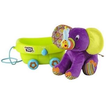 WinFun - Peluche Elefante Timber y carrito de arrastre