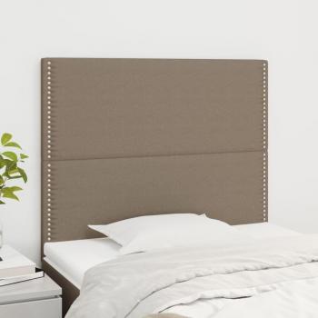 Cabeceros de tela gris taupe 2 unidades 90x5x78/88 cm
