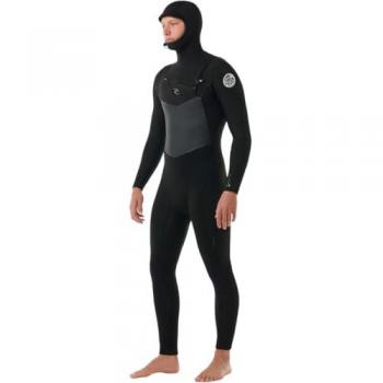 Rip Curl D/Patrol 5/4 mm Hooded Chest Zip Neoprene Suit Negro