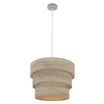 Colgante Triple Smile 1xe27 Níquel/Madera Gris Diseño Moderno 40x40 cm - FABRILAMP