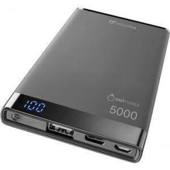 Cellularline freepower manta s 5000 universal bateria externa negro polimero de litio 5000 mah baterias externas negro telefono movilsmartphone rectangulo polimero de litio 5000 mah usb