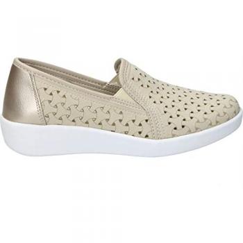 Zapato con cuña Doctor Cutillas 38465 para señora, elásticos y suela de goma, color Platino - Talla 36
