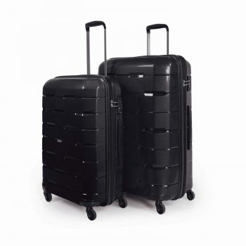 JASLEN - Juego Set 2 Maletas Trolley Grandes 60/70 cm Polipropileno PP. Rígidas, Resistentes y Ligeras. Mango telescópico, 2 Asas, 4 Ruedas Dobles. Candado Integrado TSA 67500, Color Negro