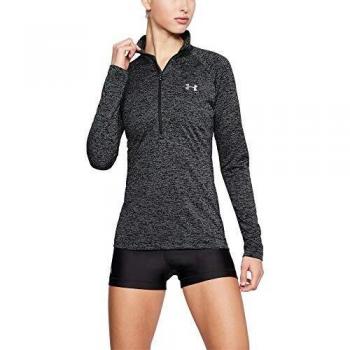 Under Armour Women's Tech Twist 1/2 Zip Long Sleeve Top, Black, Size XS
