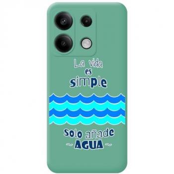 Funda Silicona Líquida Verde con Diseño de Agua para Xiaomi Redmi Note 13 Pro 5G