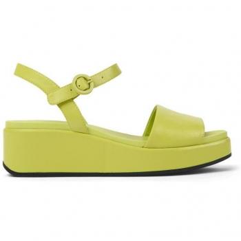 Sandalias de cuña Camper Misia en piel verde lima