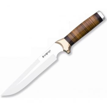 Cuchillo Safari Miguel Nieto 35 Cms - Hoja de Acero 21 Cms - Mango de Cuero - Funda de Piel Marrón