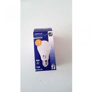 Lampara led 10 W E27 con sensor crepuscular y movimiento. Luz fria.