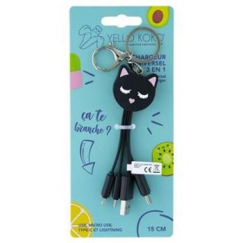 3 en 1 Multi Cable de Carga, Wondee Multi USB Cargador Cable Múltiples Micro USB Tipo C para Android e iOS Cat