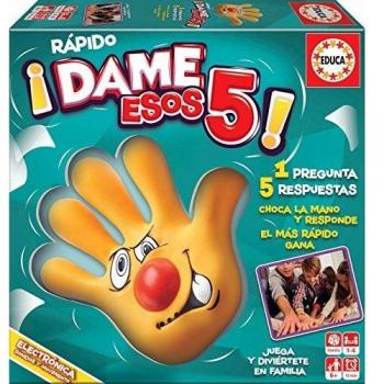 Educa - Rápido ¡Dame Esos Cinco! , Un divertidísimo juego de mesa para toda la família, ¿serás capaz de dar 5 respuestas correctas antes de acabar el tiempo? , Recomendado a partir de 12 años