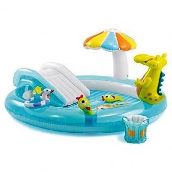 Intex 57129NP - Piscina hinchable con tobogán y pulverizador 203 x 173 x 89 cm