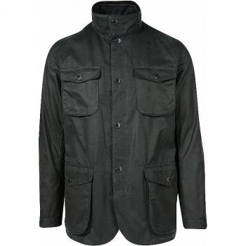 Barbour Black Waterproof Fabric Jacket with High Collar for Men, Size L