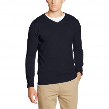 Tom Tailor Basic V-Neck Sweater, suéter para Hombre, Azul