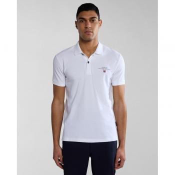 Napapijri Polo de piqué de hombre Elbas SS 4 corte regular de manga corta Bright White 002
