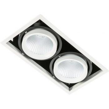 Plafón empotrable técnico moderno Vertico Double 4000K LED blanco y negro 3045lm