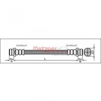 Metzger 4112257 Tubo flexible de frenos
