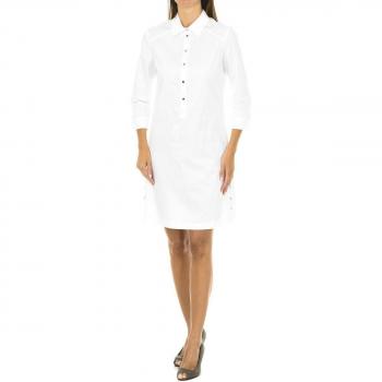 Vestido estilo camisero manga larga con cuello de solapa C5A13-PC para mujer