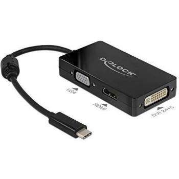 Delock 63925 Hub USB-C a VGA/HDM 4K/DVI