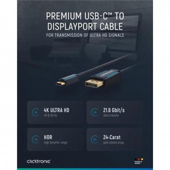 Cable Adaptador USB-C a DisplayPort 4K 60Hz, 1m, Azul