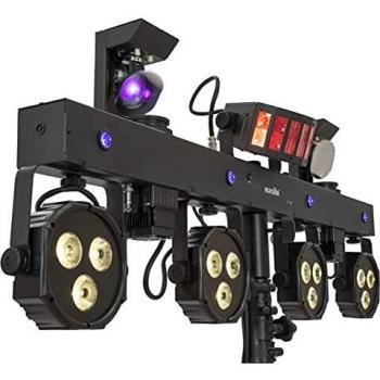 EUROLITE LED KLS Scan Next FX - Juego de luces compactas con Derby, focos, escáner, efecto UV, conector QuickDMX y funda