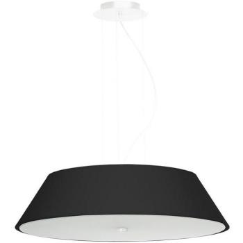 Vega Lámpara Colgante Suspendida 60cm Negra E27, Vidrio Acero Tela, 5 Bombillas LEDBOX