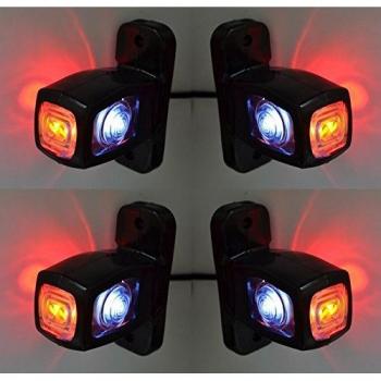 4 luces LED de color rojo y blanco naranja, 12 V, 24 V, para camioneta de caravana