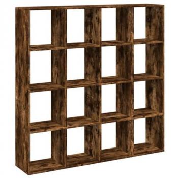 Estantería de Madera de Ingeniería Roble Ahumado 137,5x29x137,5 cm