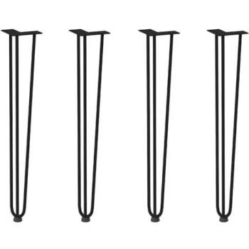 Hairpin Table Legs Set of 4 - Black Solid Steel - 72 cm Tall - Modern DIY Design