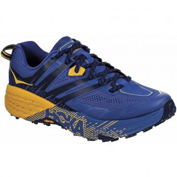 HOKA ONE One Speedgoat 3 Deportivas Hombres Azul/Oro - 42 - Running/Trail
